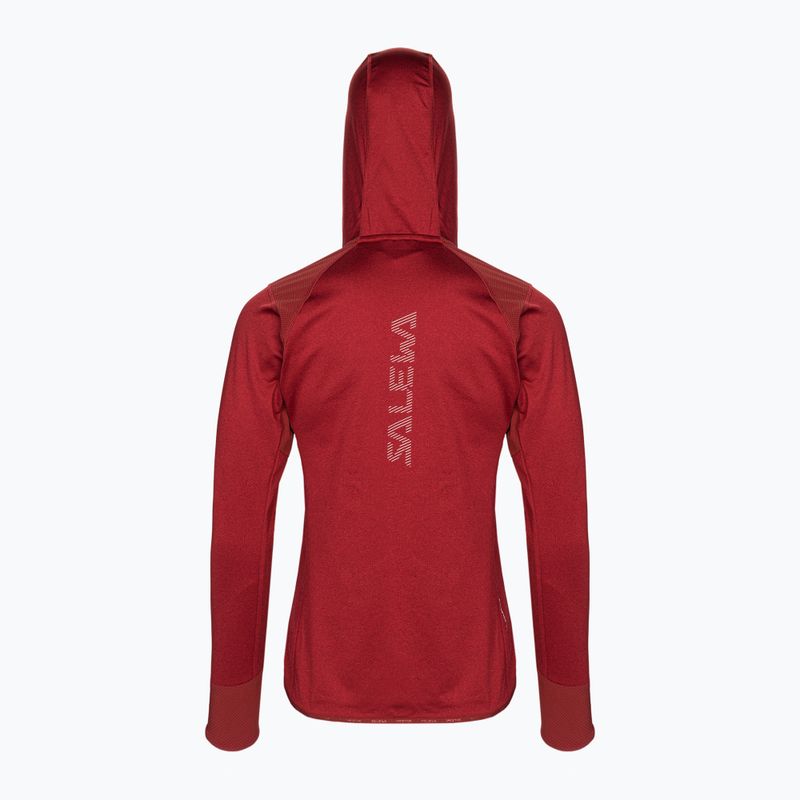 Felpa trekking Salewa donna Agner Hybrid PL/DST FZ Hoody syrah melange 2