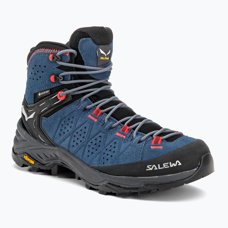 Stivali da trekking da donna Salewa Alp Trainer 2 Mid GTX blu java/corallo fluo