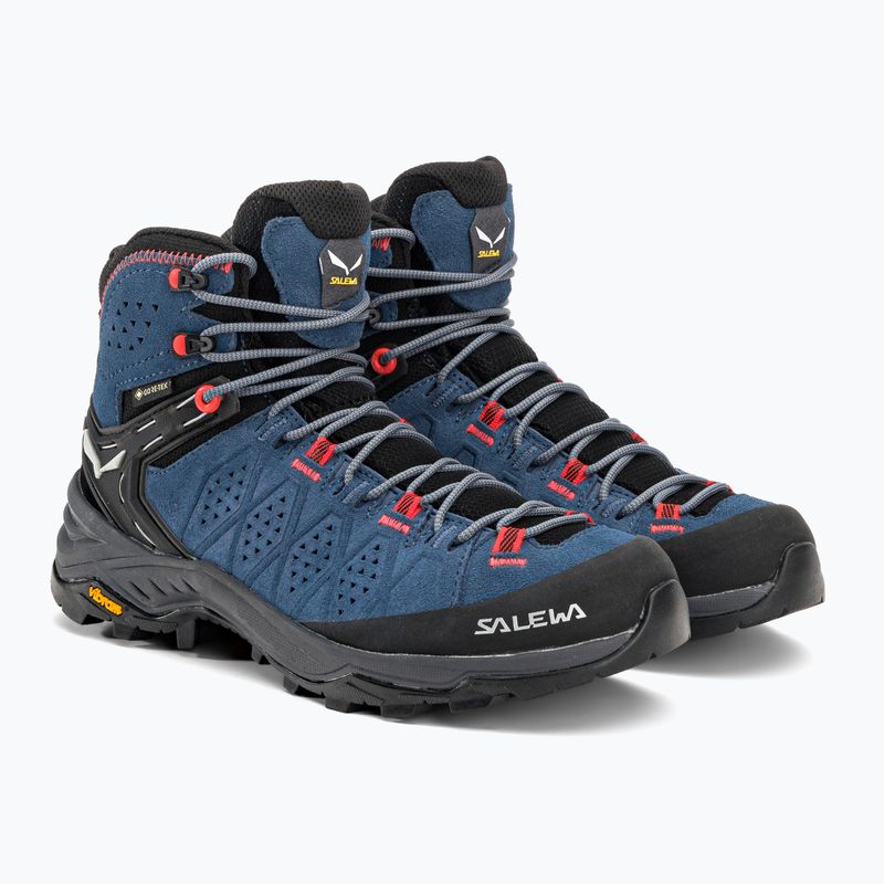 Stivali da trekking da donna Salewa Alp Trainer 2 Mid GTX blu java/corallo fluo 4