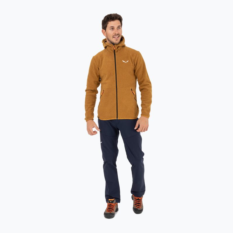 Felpa trekking da uomo Salewa Nuvolo PL marrone dorato melange 2