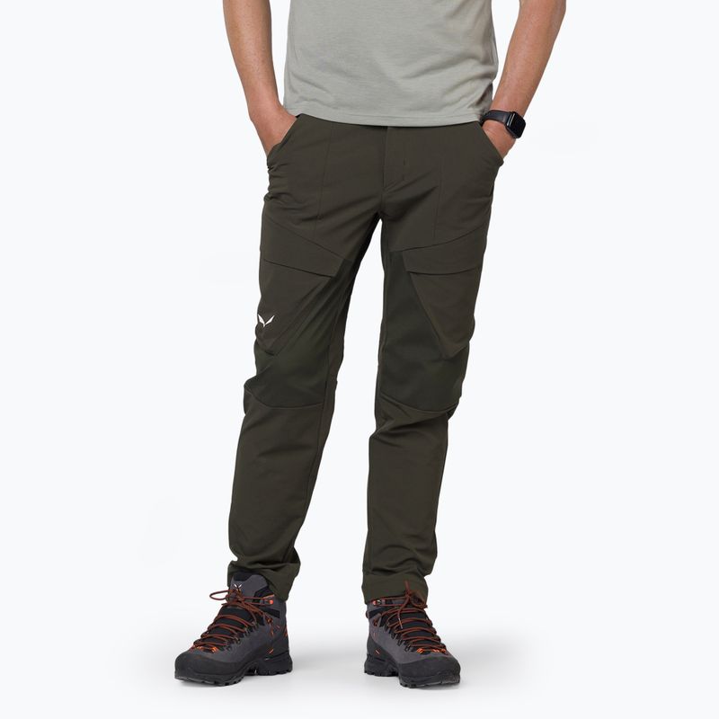 Pantaloni softshell da uomo Salewa Puez DST Warm Cargo oliva scuro