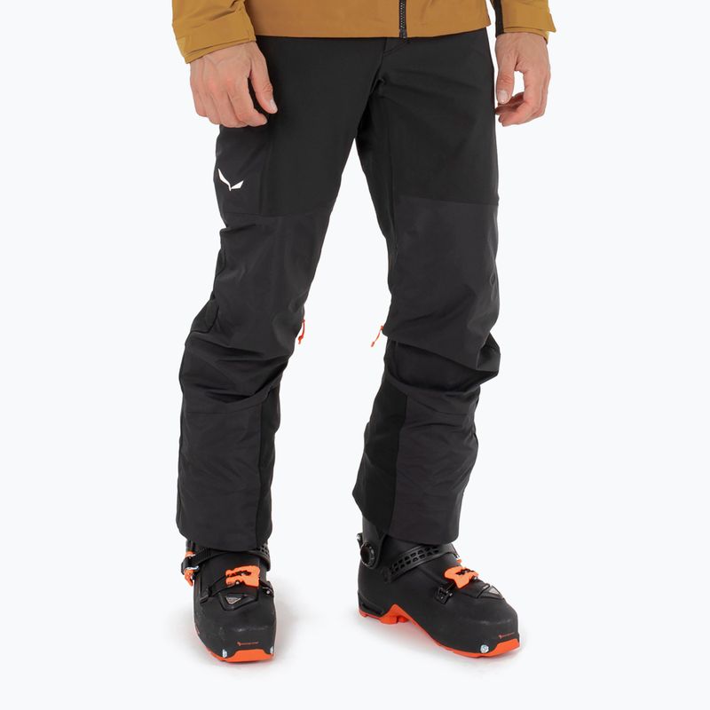Pantaloni softshell Salewa da uomo Sella DST Hyb nero out