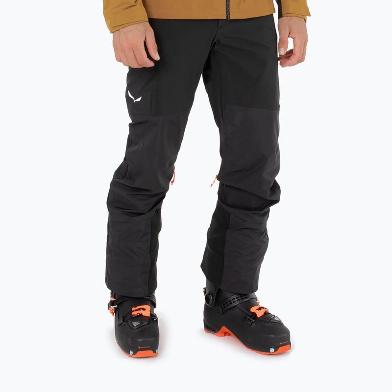 Pantaloni softshell Salewa da uomo Sella DST Hyb nero out 2