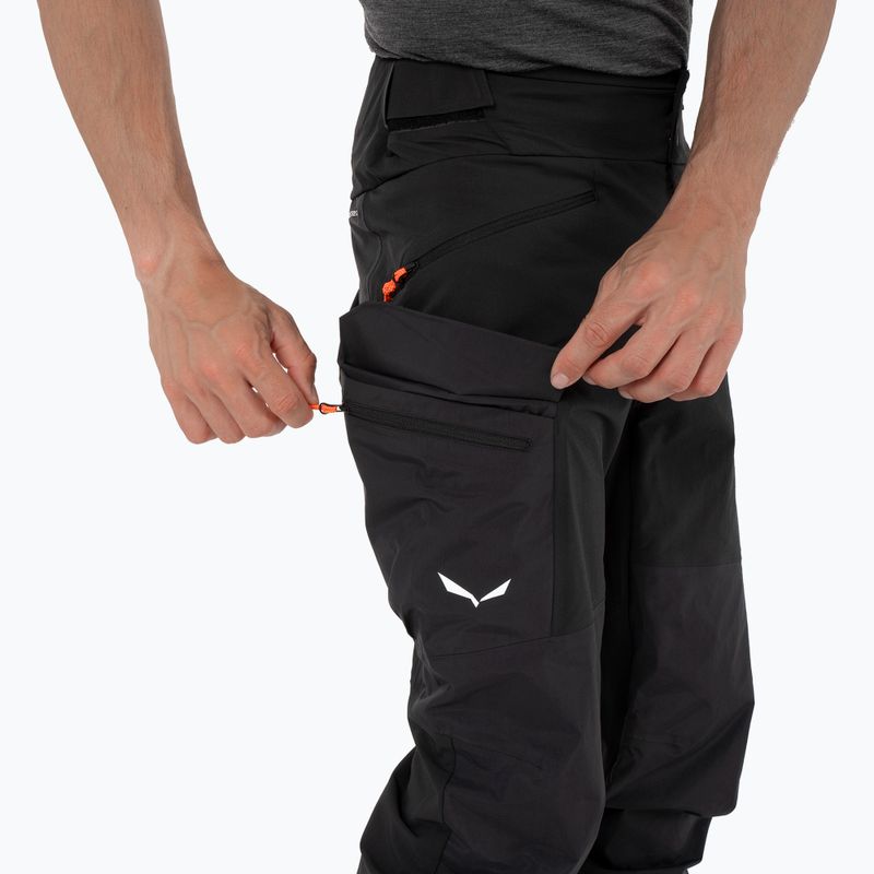 Pantaloni softshell Salewa da uomo Sella DST Hyb nero out 4