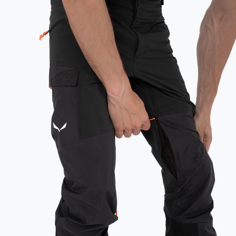 Pantaloni softshell Salewa da uomo Sella DST Hyb nero out 5
