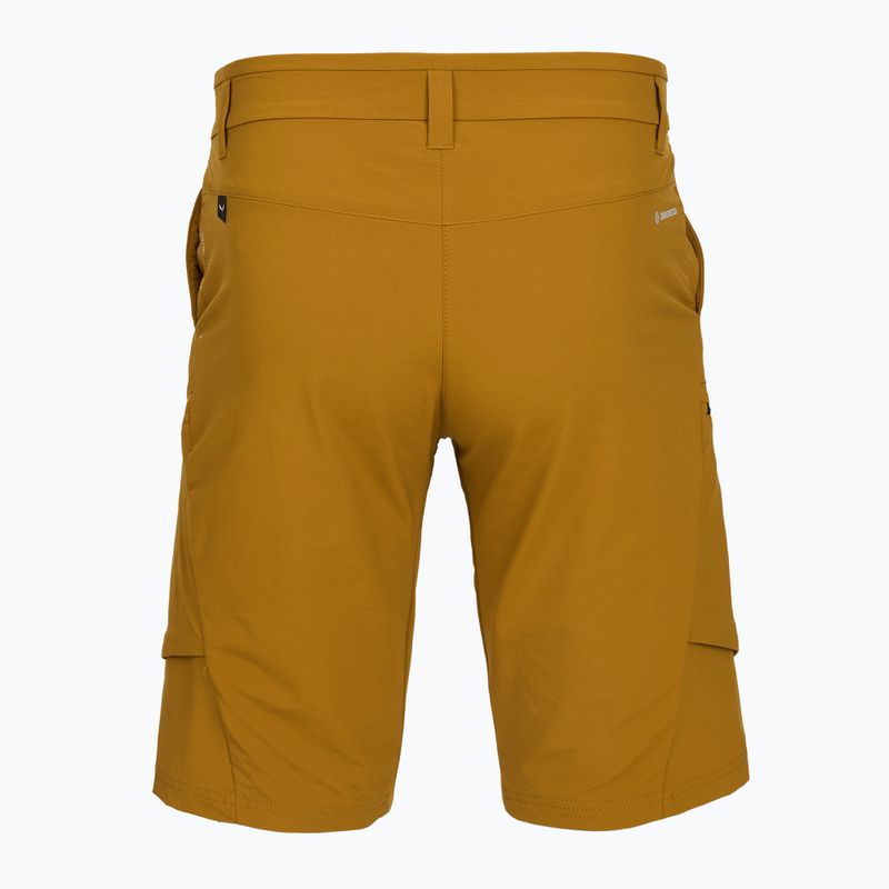 Pantaloncini da trekking da uomo Salewa Puez DST Cargo marrone dorato 2