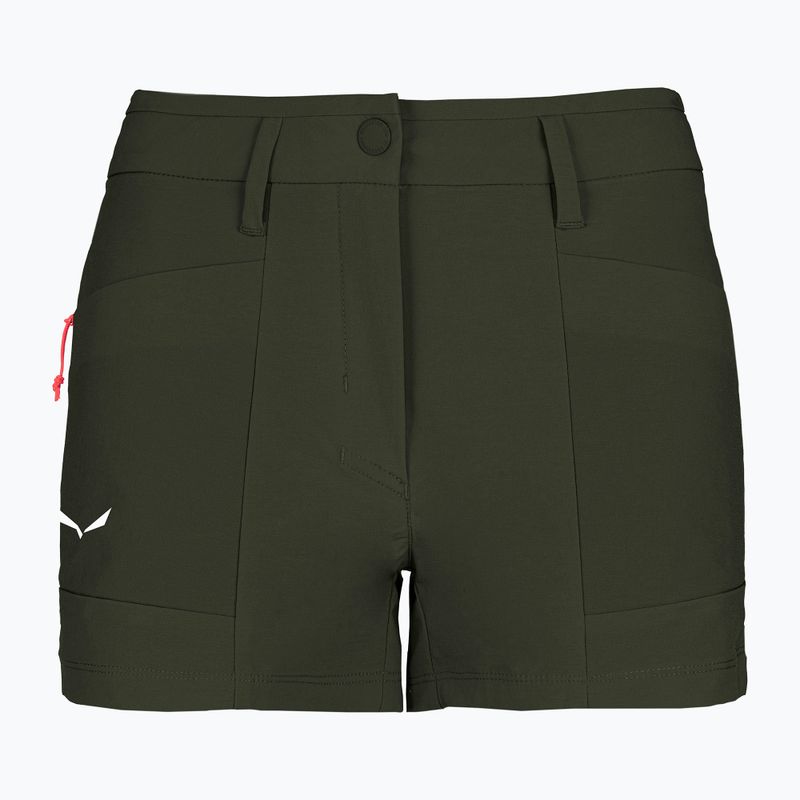 Pantaloncini da trekking da donna Salewa Puez DST Cargo oliva scuro