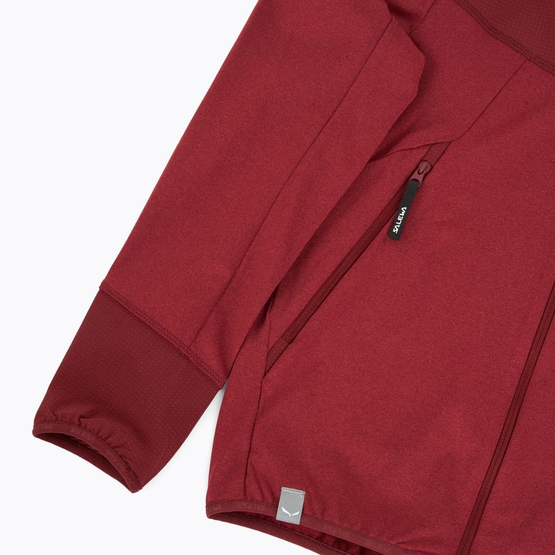 Felpa trekking da bambino Salewa Agner Melange PL FZ Hoody syrah 4