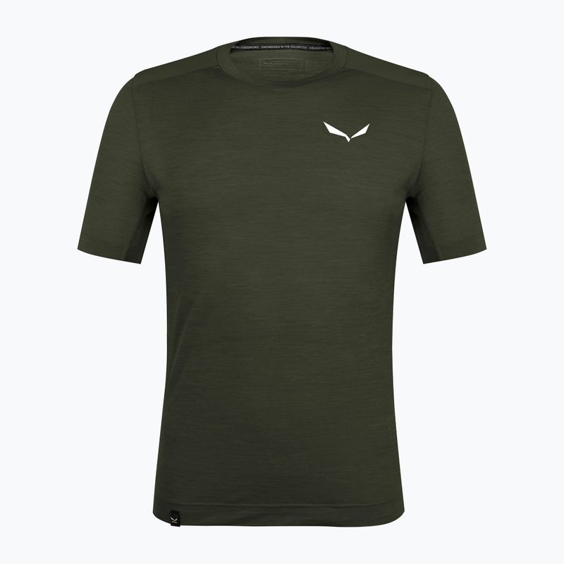 T-shirt Salewa Agner da uomo, oliva scuro