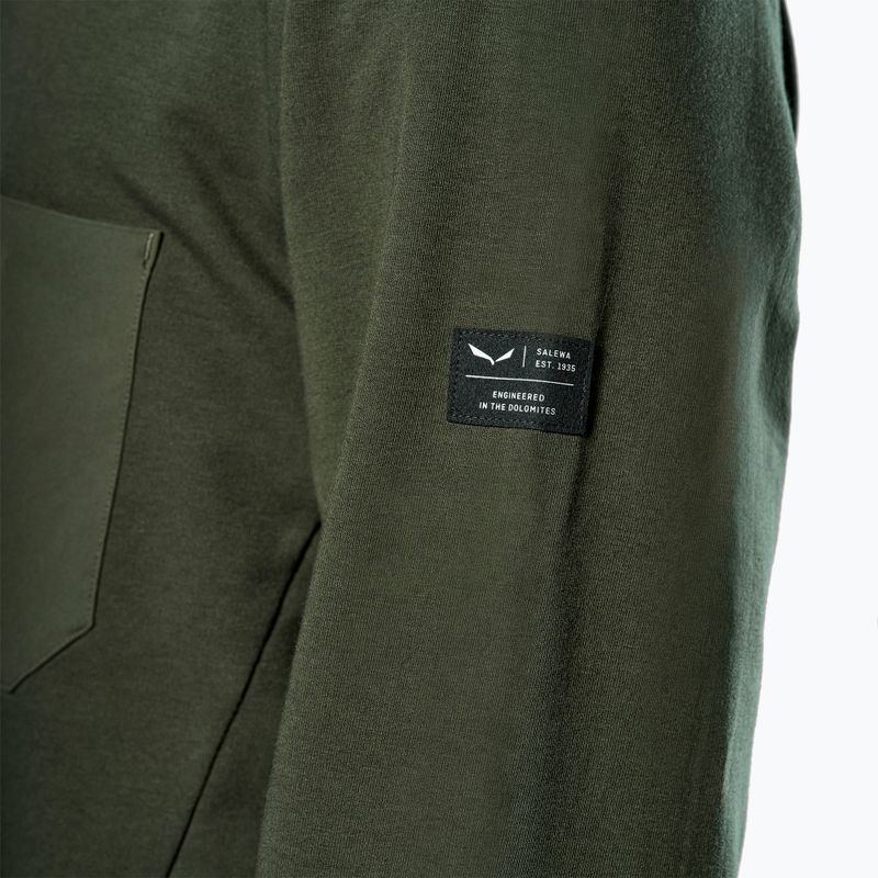 Felpa da uomo Salewa Fanes Dry Pullover verde oliva scuro 5