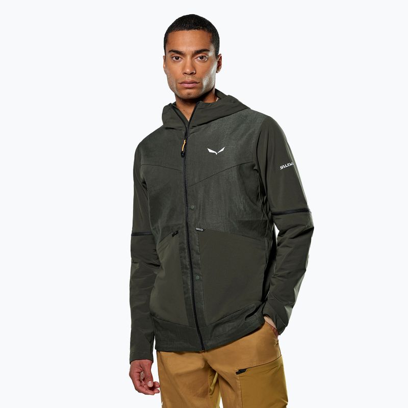 Giacca softshell da uomo Salewa Puez Hemp Dst 2/1 Hyb oliva scuro