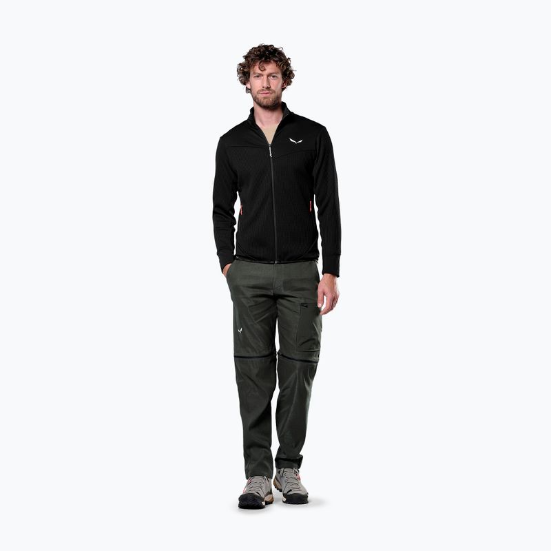 Felpa trekking Salewa da uomo Puez Waffle Hyb PL HD nero out 4