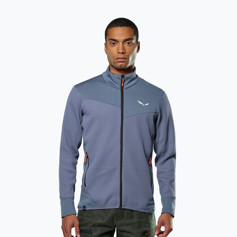 Felpa trekking Salewa da uomo Puez Waffle Hyb PL HD blu java