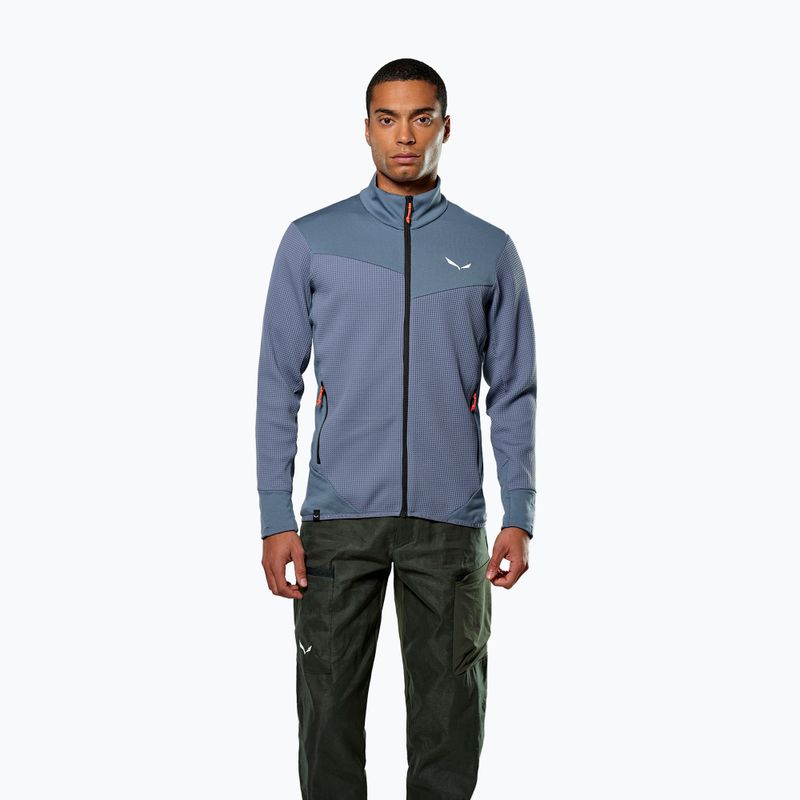 Felpa trekking Salewa da uomo Puez Waffle Hyb PL HD blu java 2