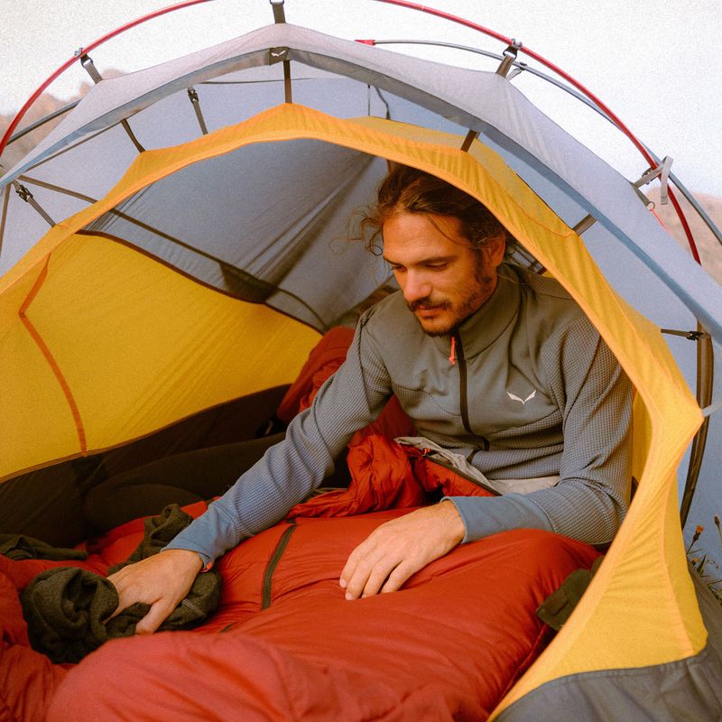 Felpa trekking Salewa da uomo Puez Waffle Hyb PL HD blu java 10