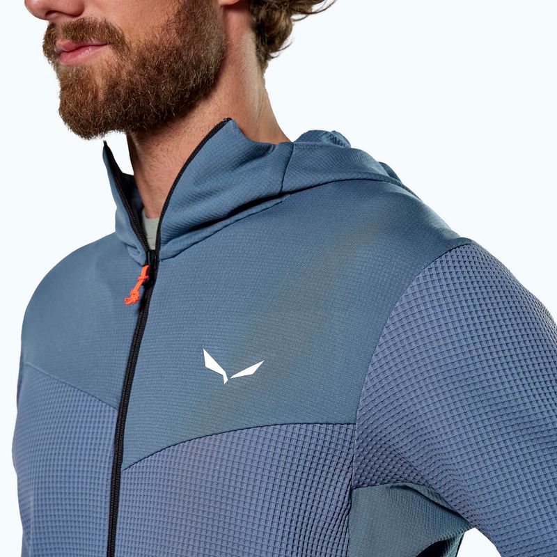 Felpa trekking Salewa da uomo Puez Waffle Hyb PL HD blu java 4