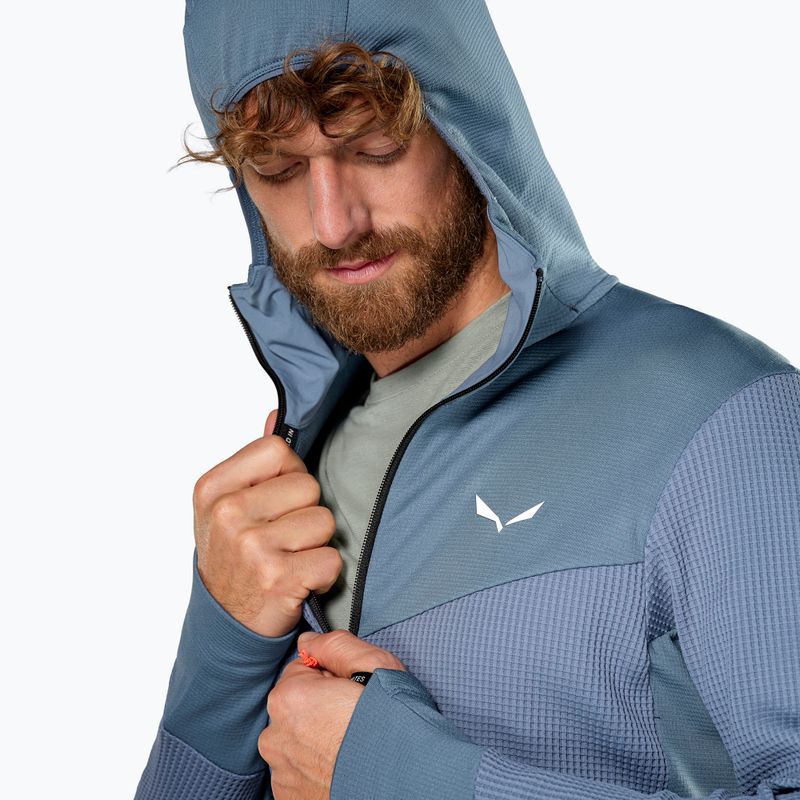 Felpa trekking Salewa da uomo Puez Waffle Hyb PL HD blu java 5