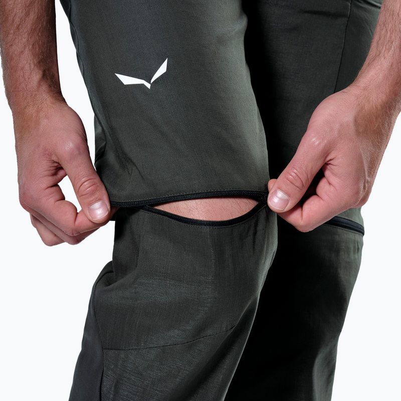 Pantaloni da trekking da uomo Salewa Puez Hemp/Dst 2/1 oliva scuro 5