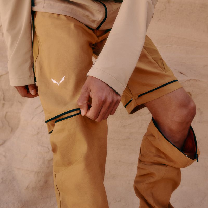 Pantaloni da trekking da uomo Salewa Puez Hemp/Dst 2/1 marrone dorato 9