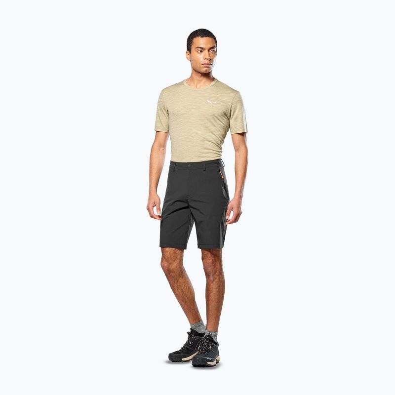 Pantaloncini da trekking Salewa Puez Talveno DST da uomo, nero out 4