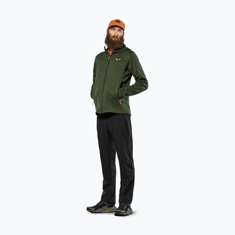 Pile da trekking uomo Salewa Puez Rocca Polarlite Hood dark olive 2
