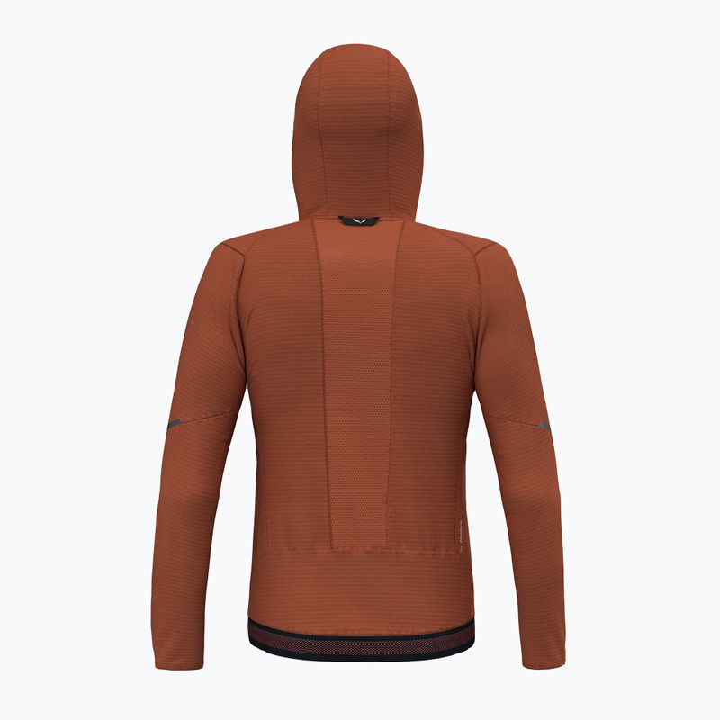 Felpa trekking uomo Salewa Pedroc PL con cappuccio bombay brown 2