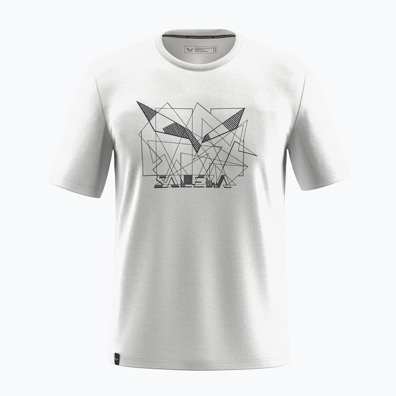 Maglietta Salewa Eagle Geometric da uomo bianco ottico