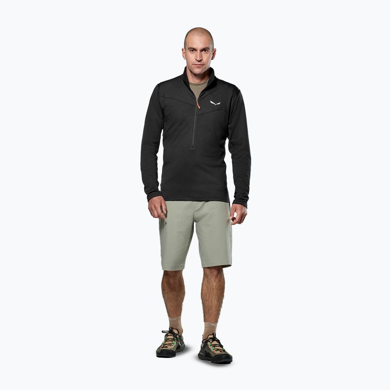 Felpa da trekking uomo Salewa Puez Cammio Polarlite Half Zip Black Out 2