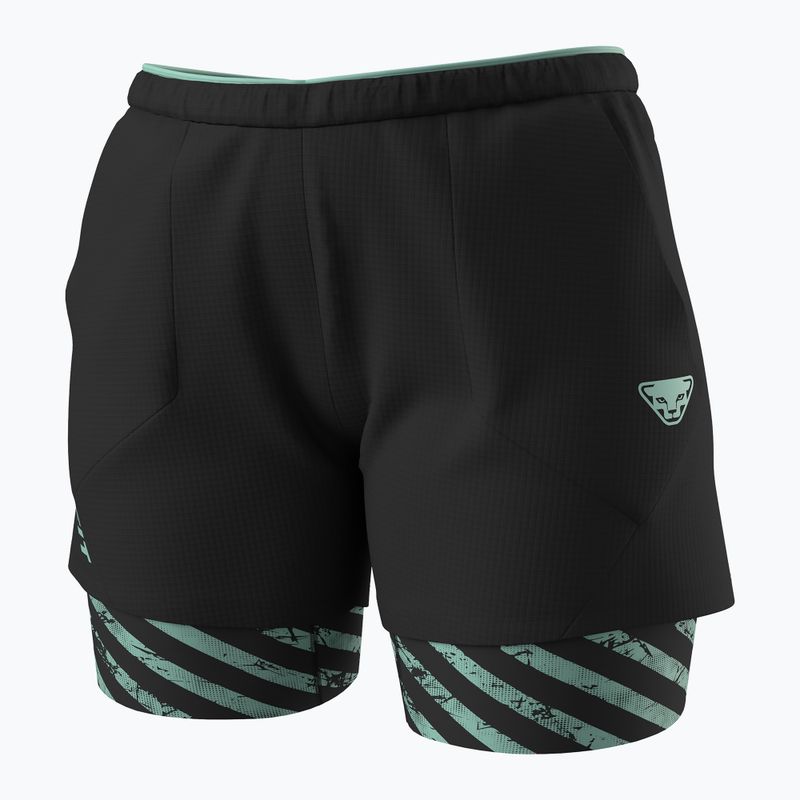 Pantaloncini da corsa DYNAFIT Trail 2IN1 donna nero out jadelite
