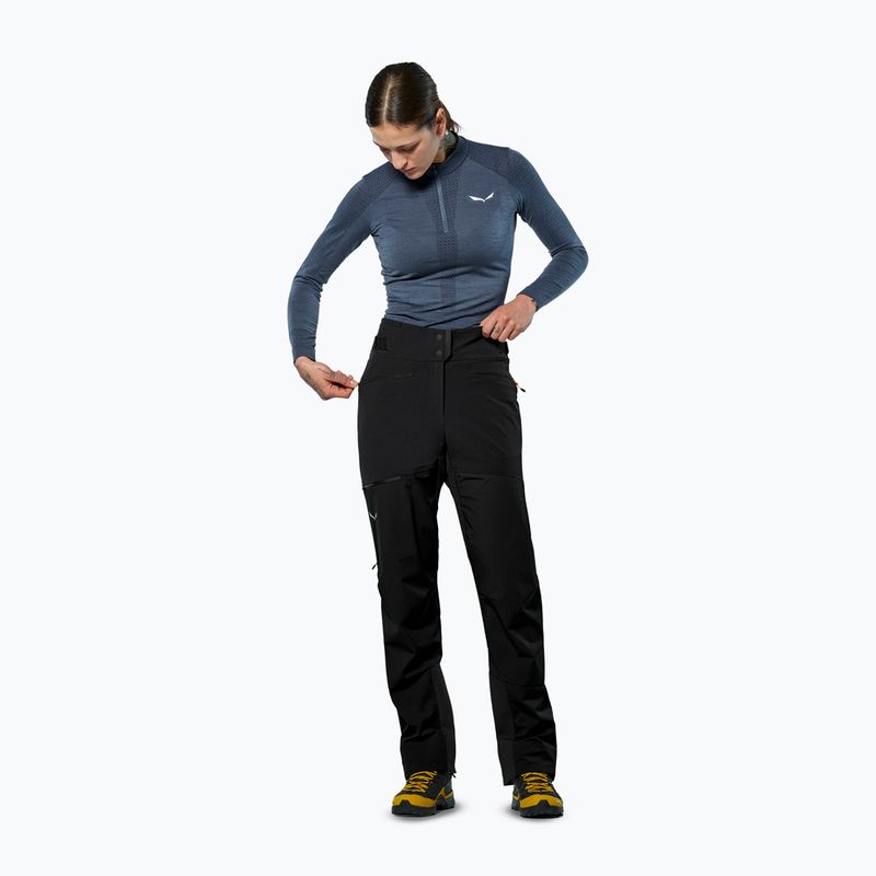 Pantaloni da trekking da donna Salewa Ortles Duratretch/Stormwall black out 2