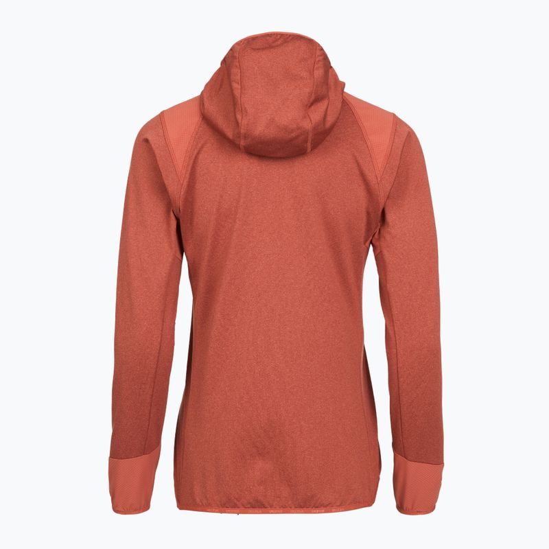 Felpa da trekking da donna Salewa Agner Hybrid PL/DST FZ Hoody etruscan red melange 2