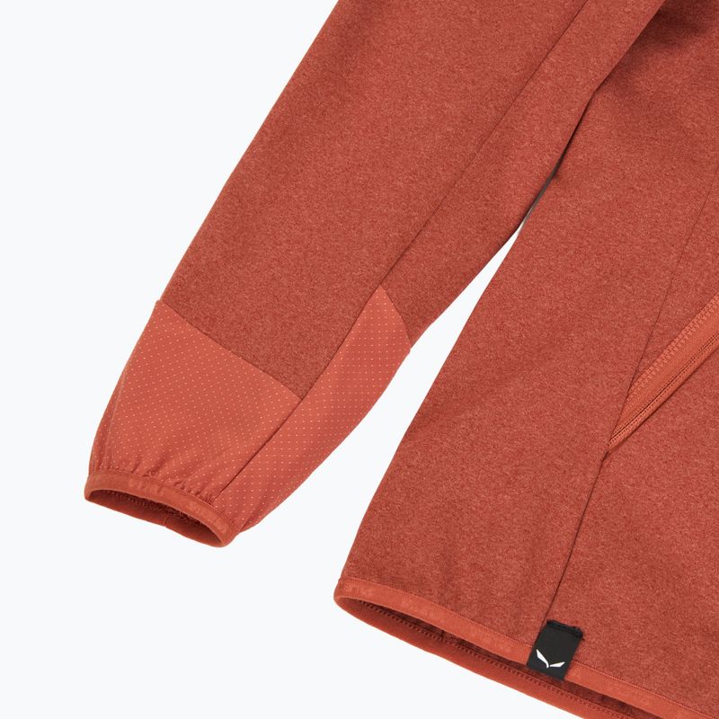 Felpa da trekking da donna Salewa Agner Hybrid PL/DST FZ Hoody etruscan red melange 4