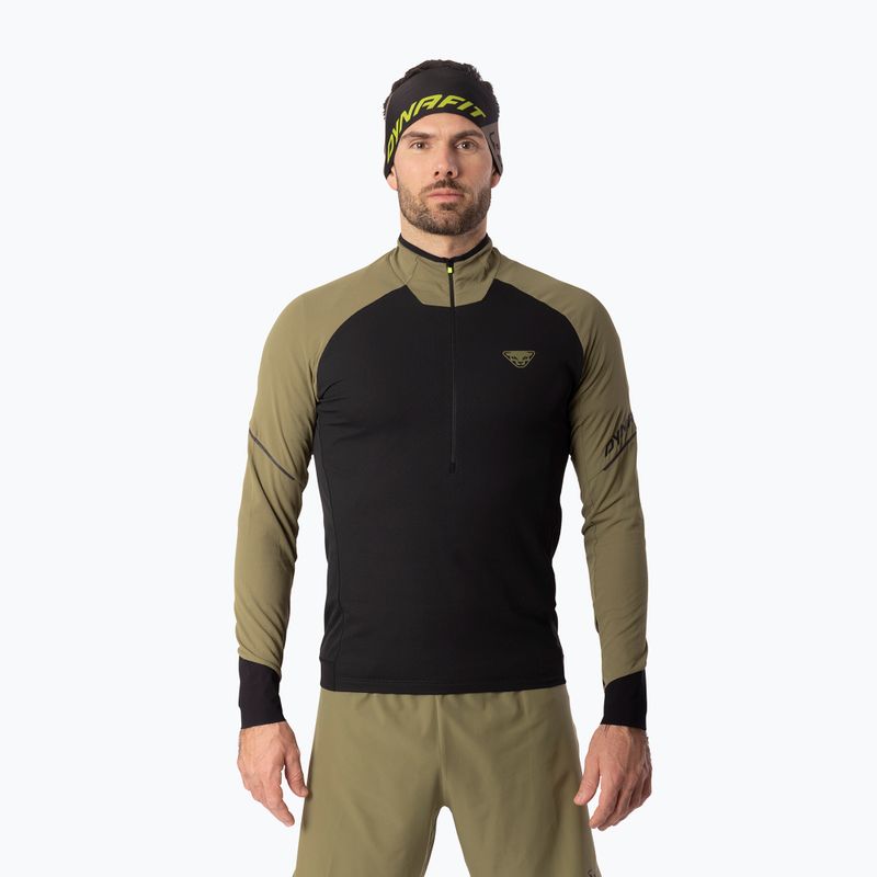 Felpa da corsa uomo Dynafit Alpine LS 1/2 Zip Tee military green/0910