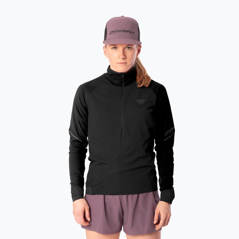 Felpa da corsa donna Dynafit Alpine LS 1/2 Zip Tee black out