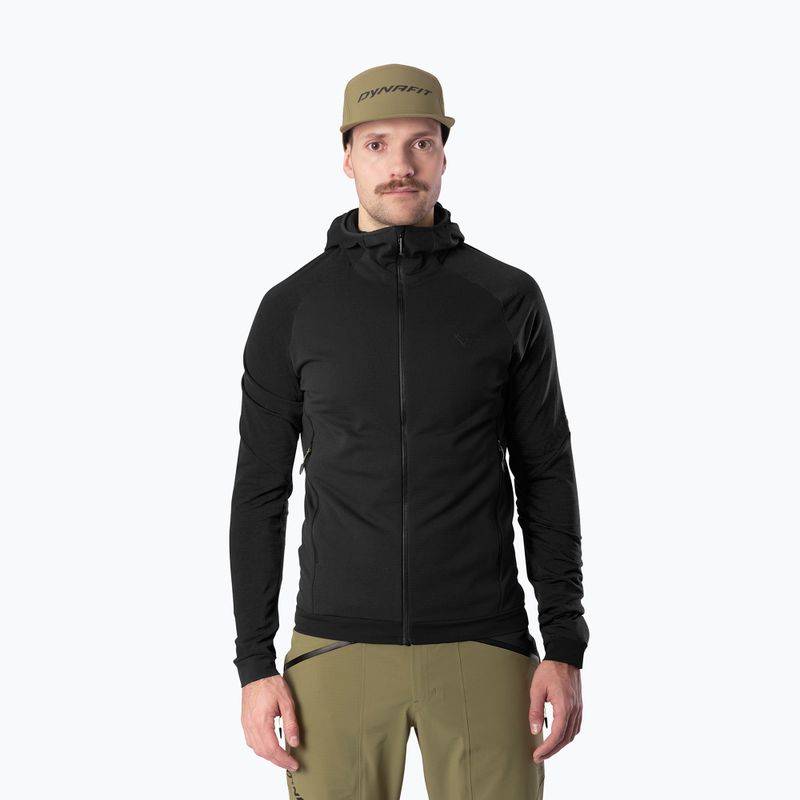 Felpa da sci alpinismo uomo DYNAFIT Radical Polartec con cappuccio black out