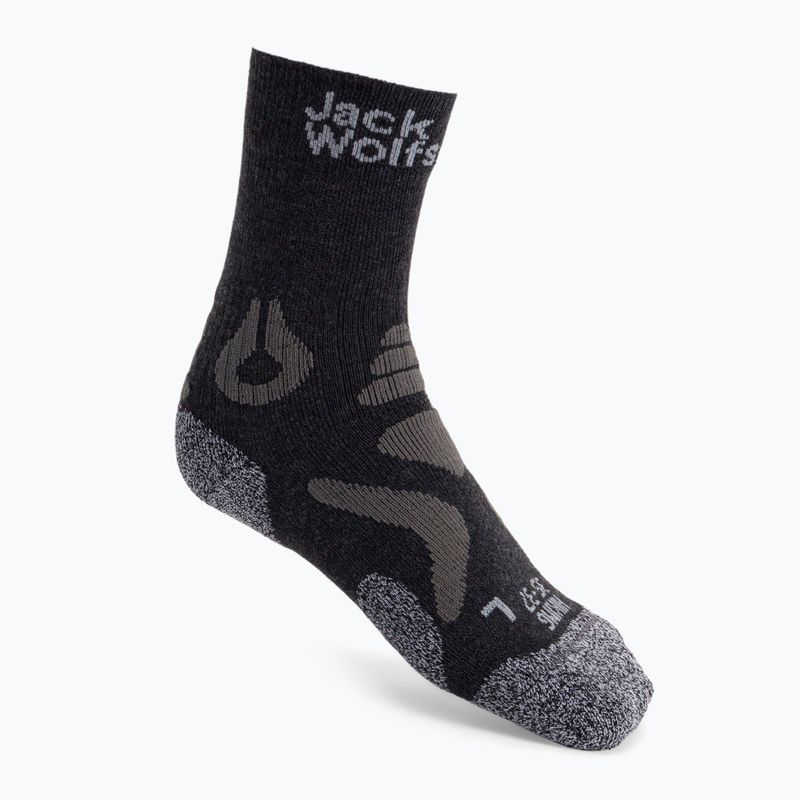 Calze da trekking Jack Wolfskin Hiking Pro Classic Cut grigio scuro/ grigio scuro