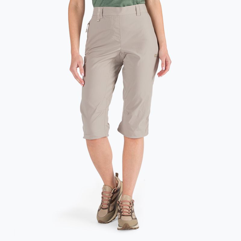 Pantaloncini da trekking Activate Light 3/4 moon rock da donna di Jack Wolfskin