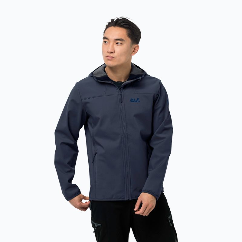 Giacca softshell Jack Wolfskin da uomo Northern Point blu notte