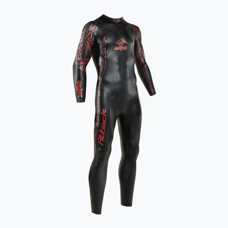 Muta da triathlon da uomo sailfish Attack 7 nero/rosso