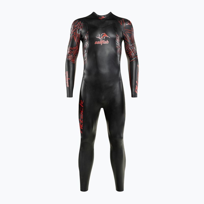 Muta da triathlon da uomo sailfish Attack 7 nero/rosso 2