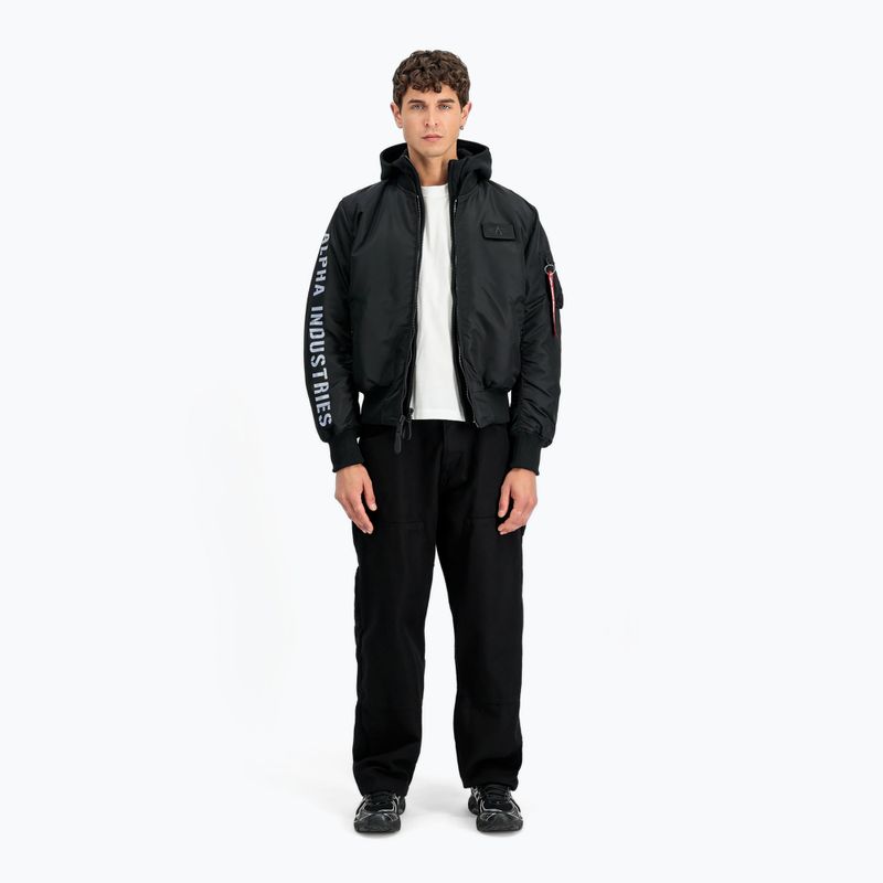 Uomo Alpha Industries MA-1 D-Tec Sleeve Embroidery Bomber nero/riflettente 2