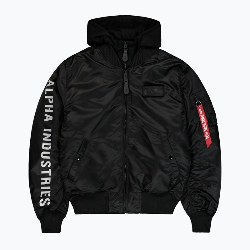 Uomo Alpha Industries MA-1 D-Tec Sleeve Embroidery Bomber nero/riflettente 7