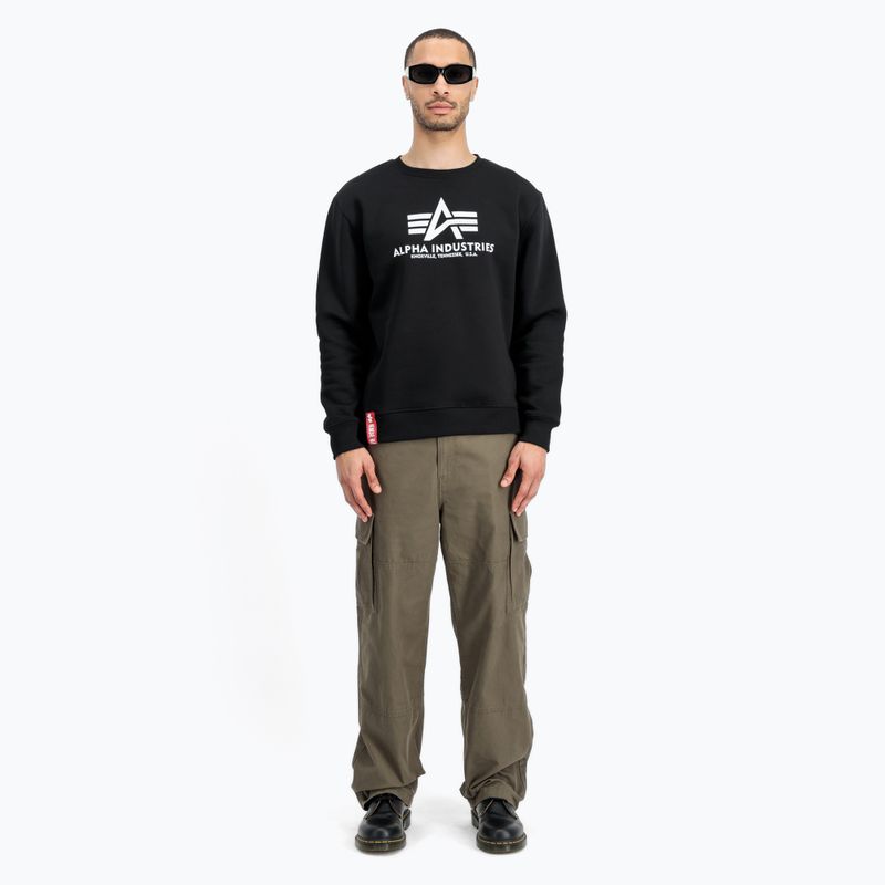 Felpa Alpha Industries da uomo Basic nero 2