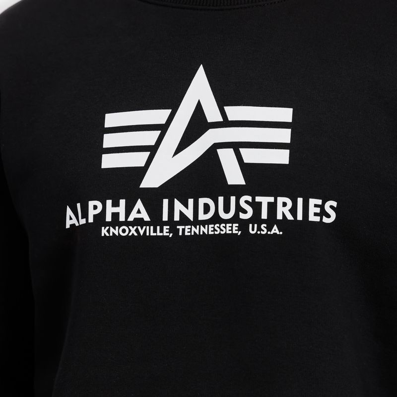 Felpa Alpha Industries da uomo Basic nero 4