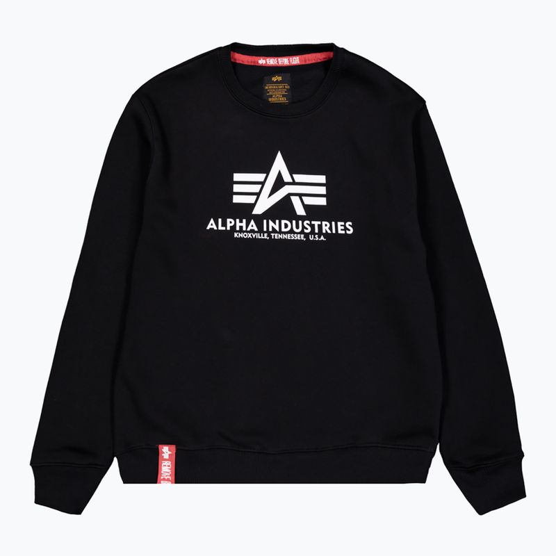 Felpa Alpha Industries da uomo Basic nero 5