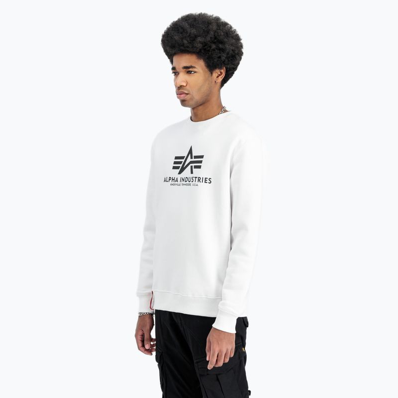 Felpa Alpha Industries Basic bianca da uomo 4
