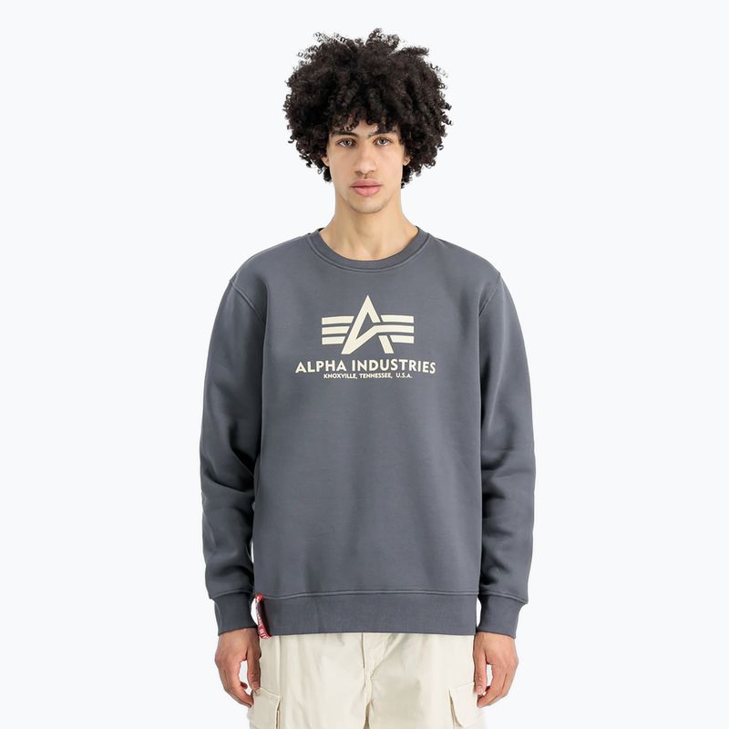 Felpa Alpha Industries Basic grigio-nera da uomo