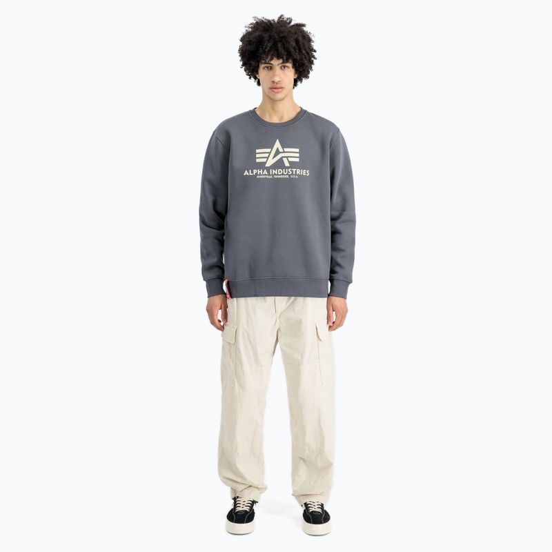 Felpa Alpha Industries Basic grigio-nera da uomo 2