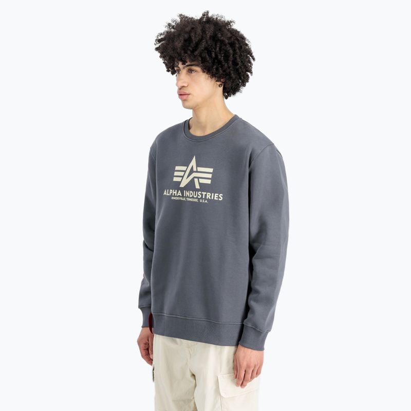 Felpa Alpha Industries Basic grigio-nera da uomo 3