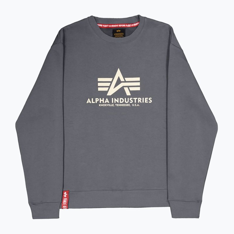 Felpa Alpha Industries Basic grigio-nera da uomo 5